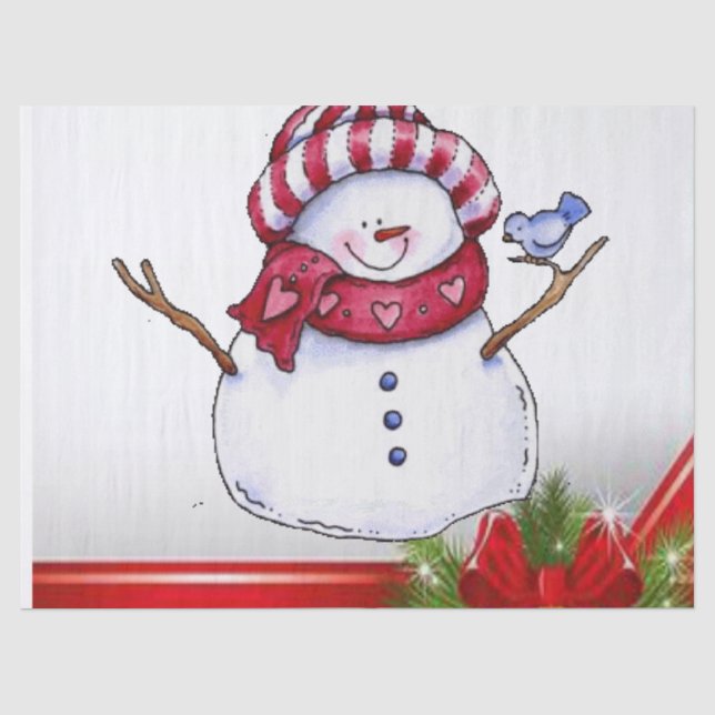 Christmas Tissue Paper, Snowman Paper (Front)