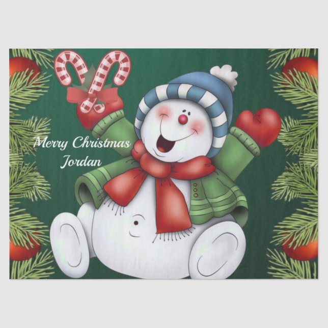 Christmas Tissue Paper, Snowman Paper (Front)