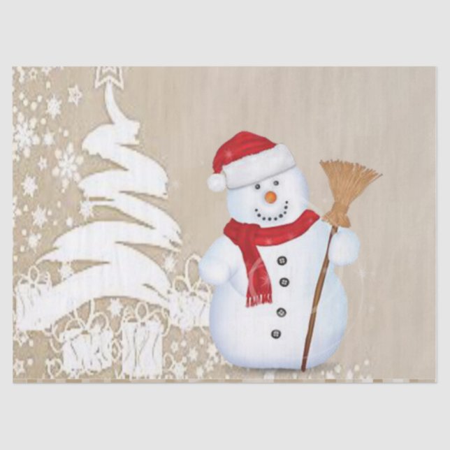 Christmas Tissue Paper, Snowman Paper (Front)