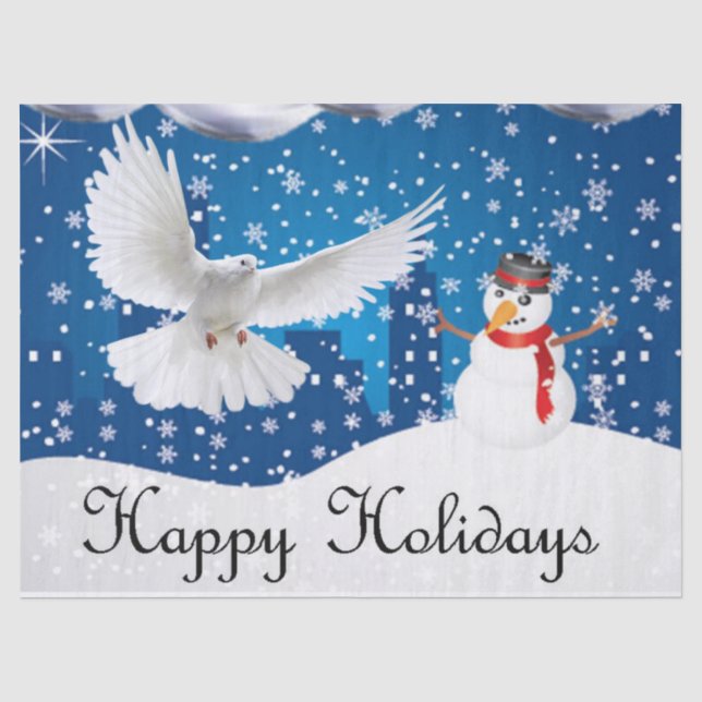 Christmas Tissue Paper, Snowman Paper (Front)