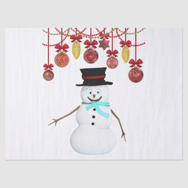 Christmas Tissue Paper, Snowman Paper (Front)