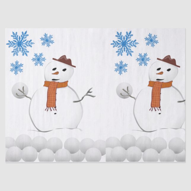 Christmas Tissue Paper, Snowman Tissue Paper (Front)