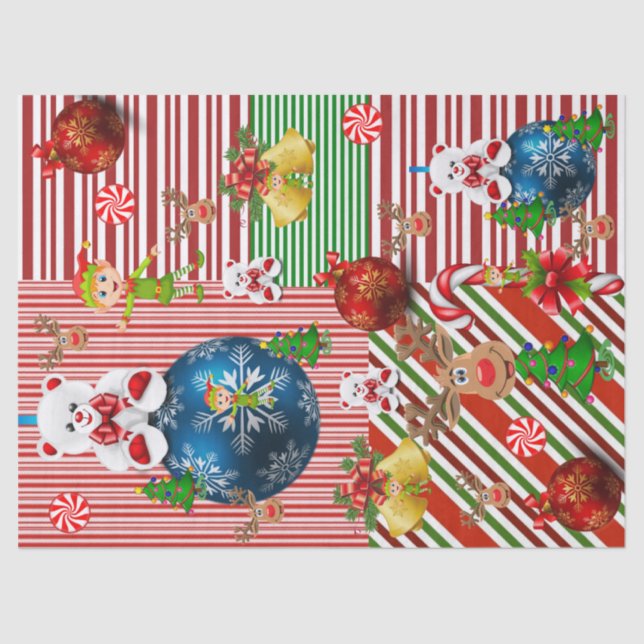 Christmas Tissue Paper Teddy Bear (Front)