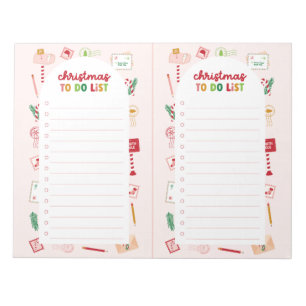 Christmas To Do List Checklist Notepad