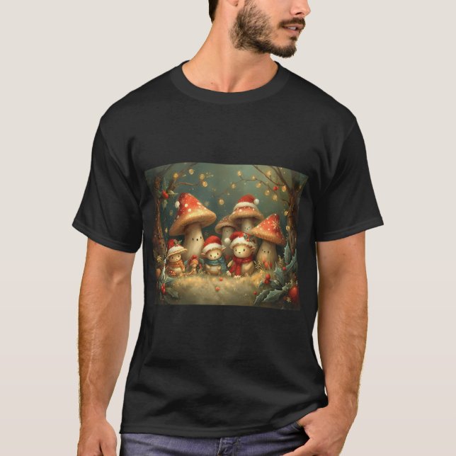 Christmas Toadstools and Guests T-Shirt (Front)