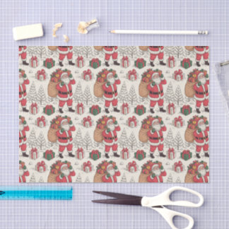 Christmas Toile Chinoiserie Tissue Paper