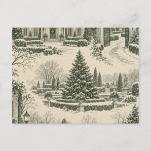 Christmas Toile Flat Card OZ 1 – Christmas Tree