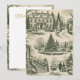 Christmas Toile Flat Card VT 1 – Christmas Tree