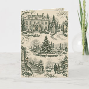Christmas Toile Folded Card 1 – Christmas Tree