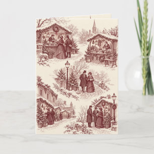Christmas Toile Folded Card 2 – Christmas Market