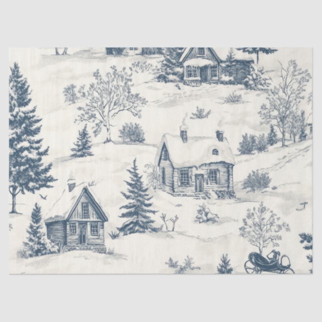 Christmas Toile Pattern Accessories Tissue Paper (Front)