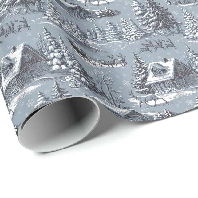 Christmas Toile  Wrapping Paper (Roll Corner)