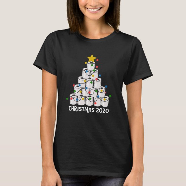 Christmas Toilet Paper Tree Funny Gift T-Shirt (Front)