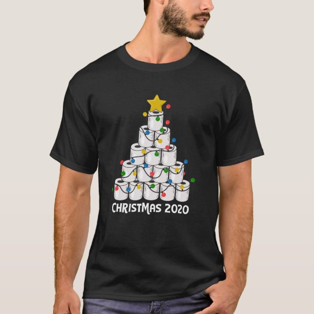 Christmas Toilet Paper Tree Funny Gift T-Shirt (Front)