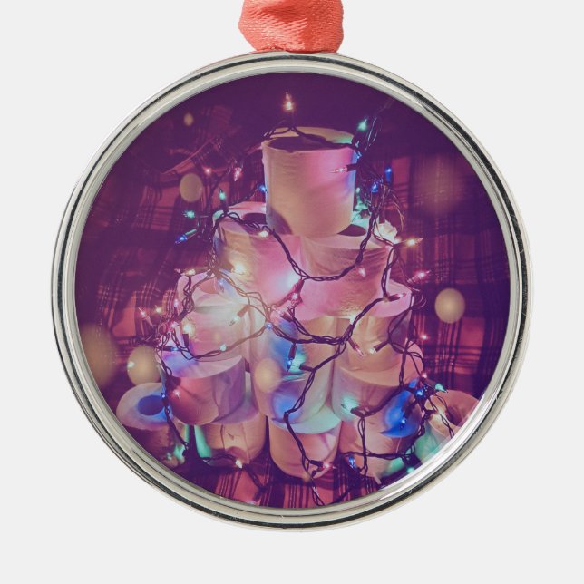 Christmas toliet paper tree metal tree decoration (Front)