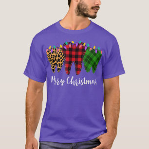 Christmas Tooth Dentist Dental Assistant Teeth Leo T-Shirt