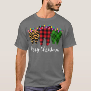 Christmas Tooth Dentist Dental Assistant Teeth Leo T-Shirt