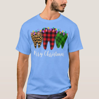 Christmas Tooth Dentist Dental Assistant Teeth Leo T-Shirt
