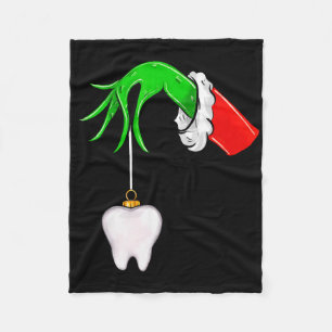 Christmas Tooth Dentist Dental Istant Teeth Xmas P Fleece Blanket
