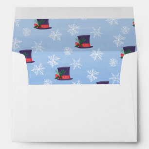 Christmas Top Hat and Snowflakes Pattern Envelope