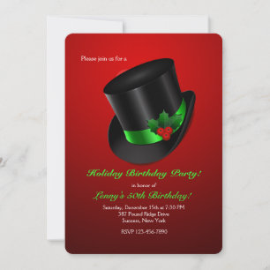 Christmas Top Hat Invitation