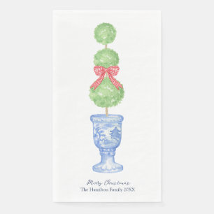 Christmas Topiary Coquette Chinoiserie Guest Towel Napkin