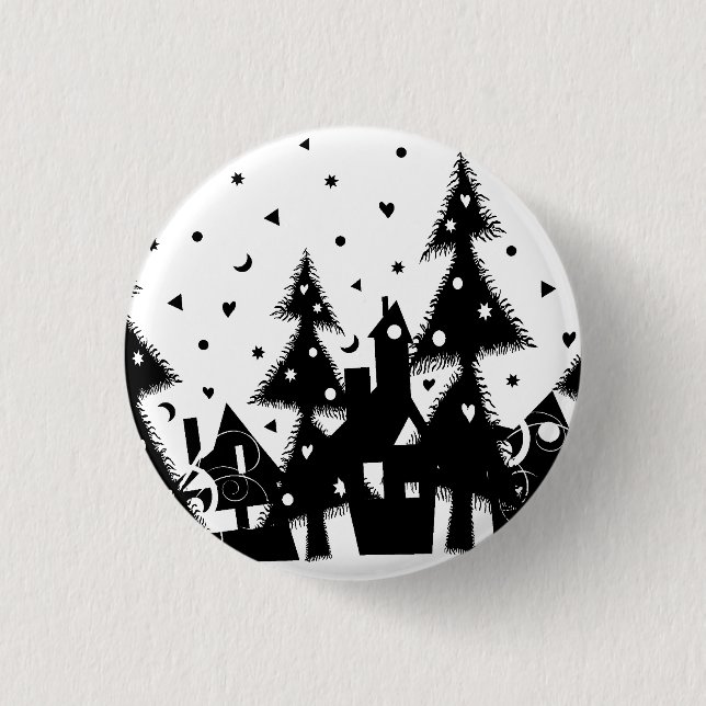 Christmas Town 3 Cm Round Badge (Front)