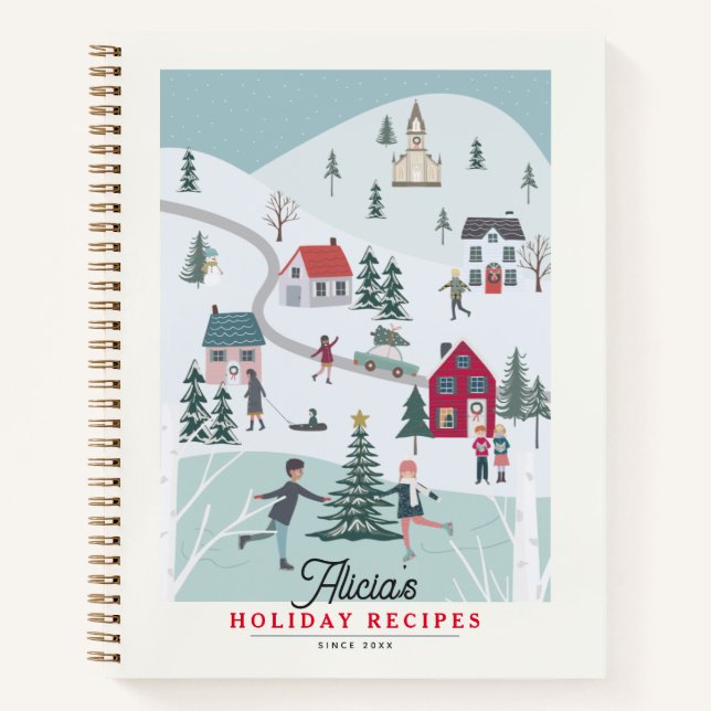 Christmas Town/Village Holiday Recipe Notebook (Front)