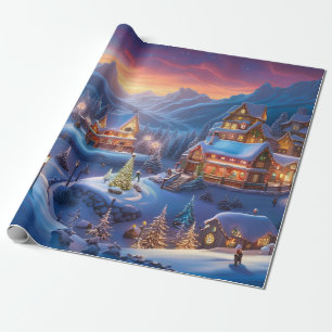 Christmas Town Wrapping Paper, Paper