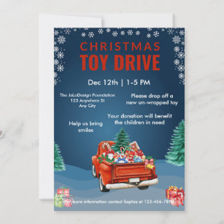 Christmas Toy Drive Family or Corporate Charity Invitation