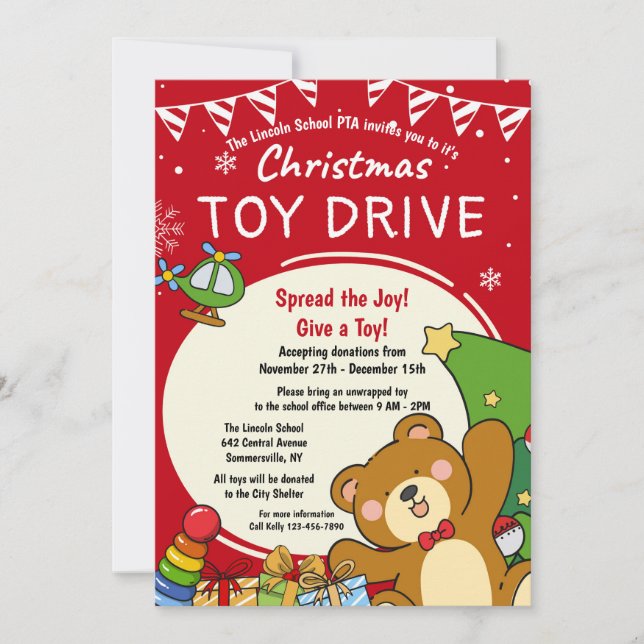Christmas Toy Drive Invitation (Front)