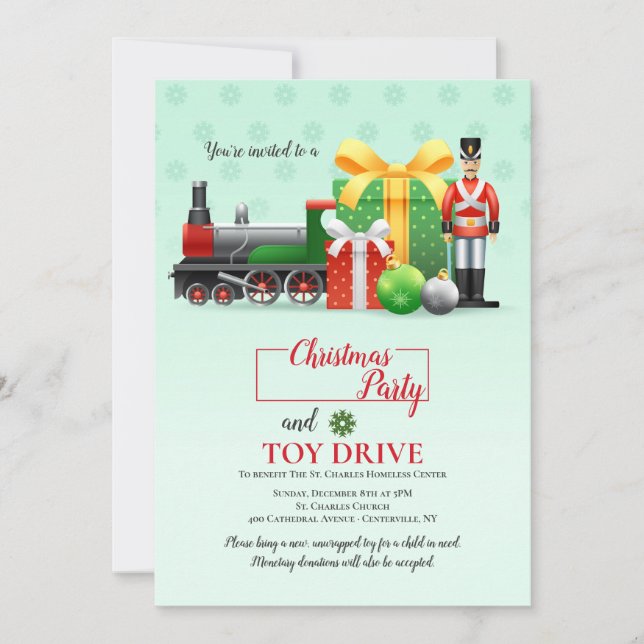 Christmas Toy Drive Party Invitation (Front)