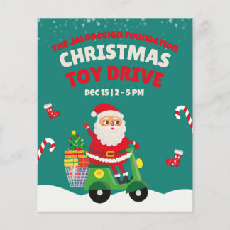 Christmas Toy Drive Santa Motorbike Presents Flyer