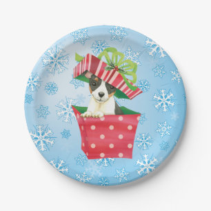 Christmas Toy Fox Terrier Paper Plate