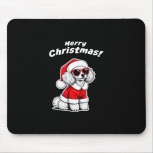 Christmas Toy Poodle Funny Santa Dog Cute Holiday Mouse Pad