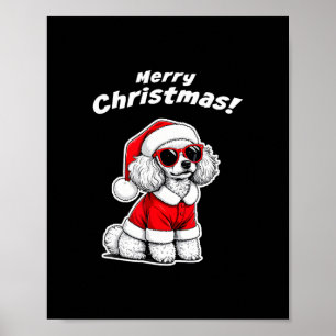 Christmas Toy Poodle Funny Santa Dog Cute Holiday Poster