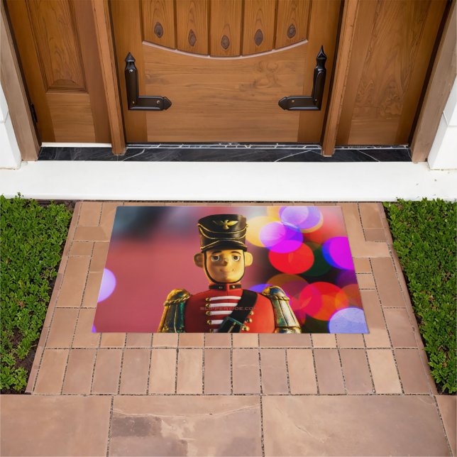 Christmas toy soldier figurine SlipperyJoe gay pri Doormat (Outdoor)