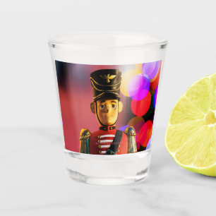 Christmas toy soldier figurine SlipperyJoe gay pri Shot Glass