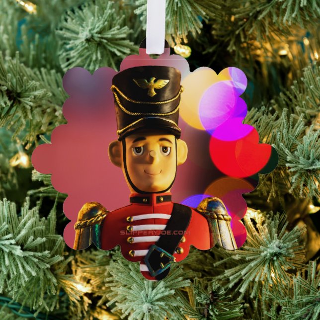 Christmas toy soldier figurine SlipperyJoe gay pri Tree Decoration Card (Insitu (Tree))