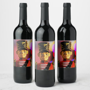 Christmas toy soldier figurine SlipperyJoe gay pri Wine Label