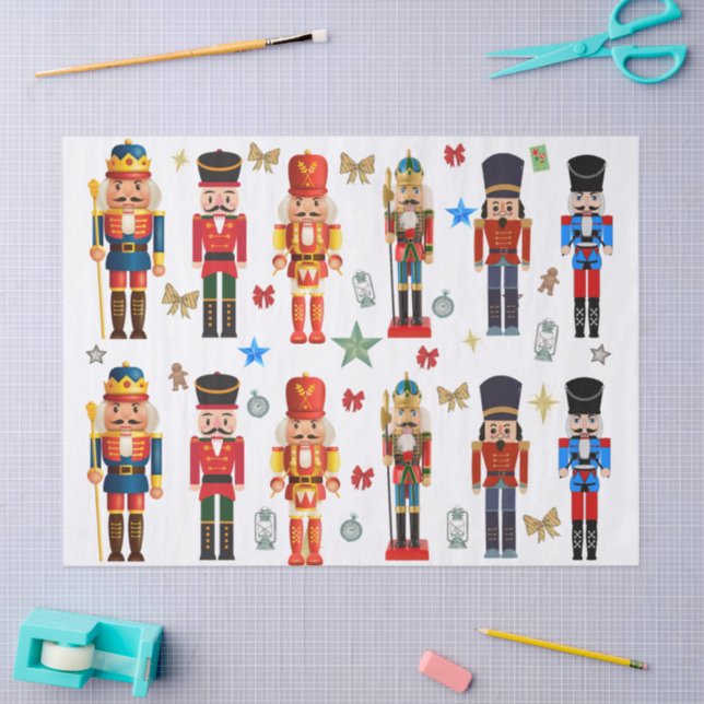 christmas toy soldier Nutcracker pattern Tissue Paper (Craft)