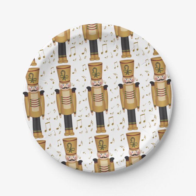 Christmas Toy Soldier Nutcracker Xmas Paper Plate (Front)