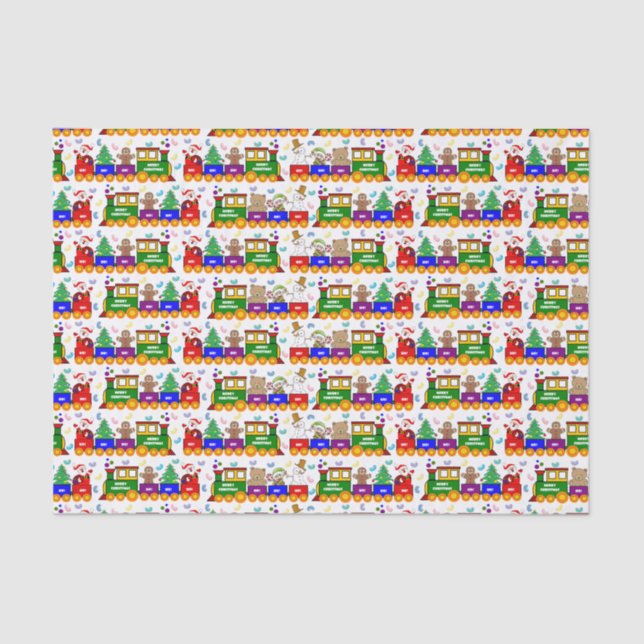 Christmas Toy Train and Jelly Beans Tissue Paper (Front)