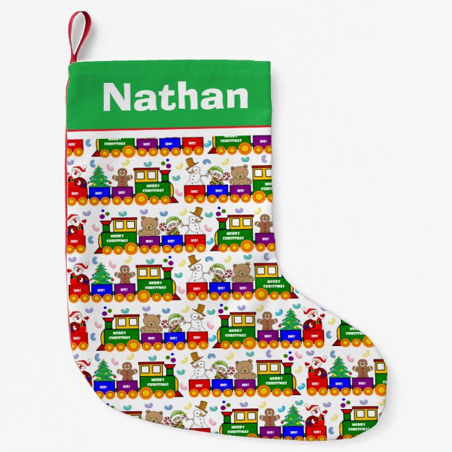 Christmas Toy Train Small Christmas Stocking (Front)