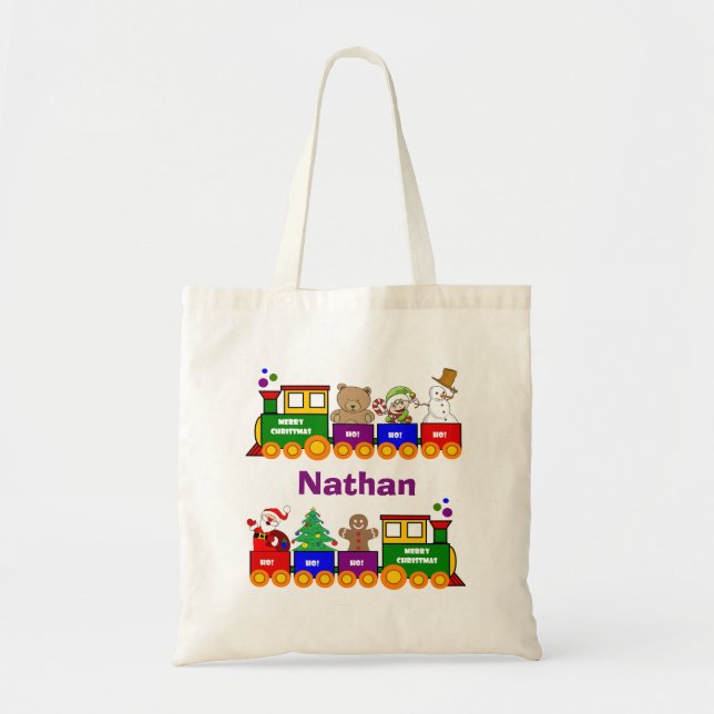 Christmas Toy Train Tote Bag (Front)