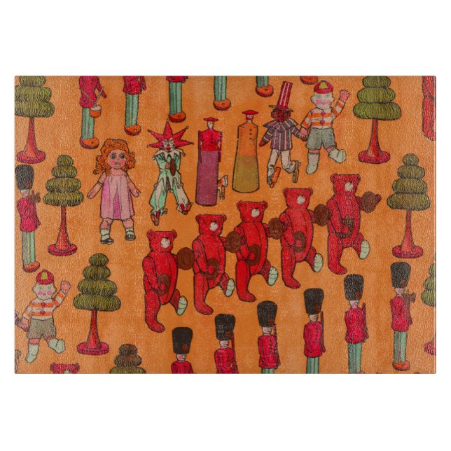 Christmas Toy Vintage Children Play Cutting Board (Front)