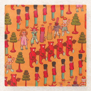 Christmas Toy Vintage Children Play Glass Coaster
