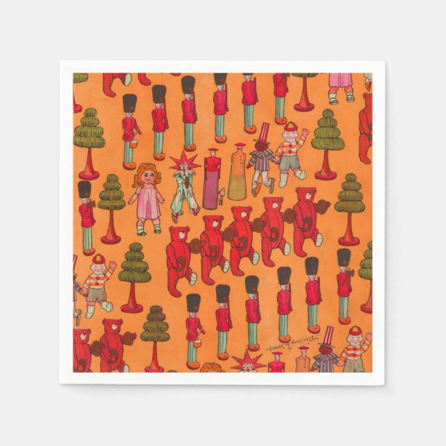 Christmas Toy Vintage Children Play Napkin (Front)