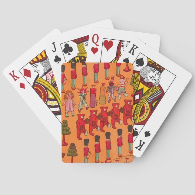 Christmas Toy Vintage Children Play Playing Cards (Back)