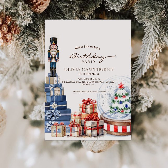 Christmas Toys Watercolor Winter Birthday Party Invitation (Creator Uploaded)